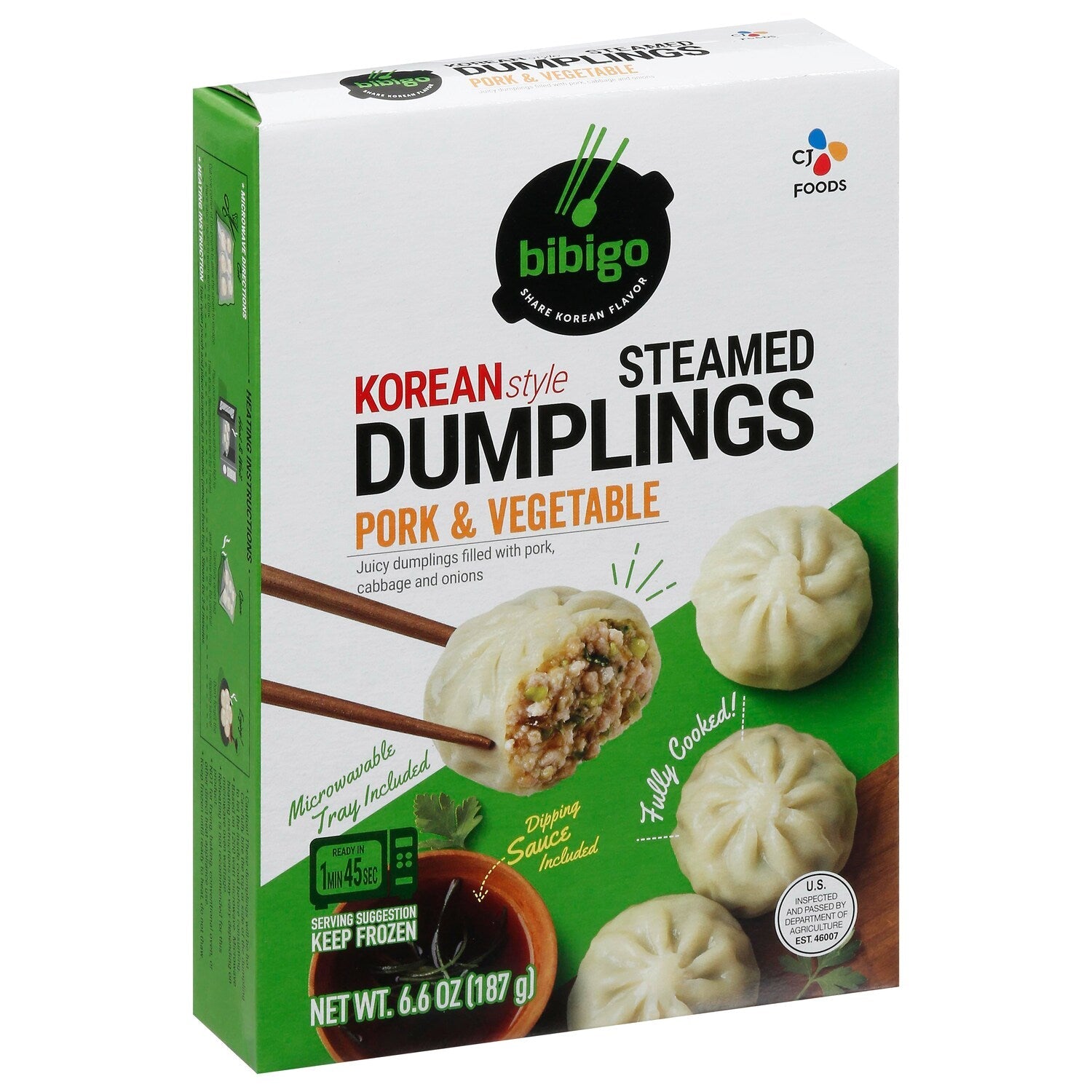 Bibigo Steamed Pork &amp; Vegetable Dumplings 6.6 oz