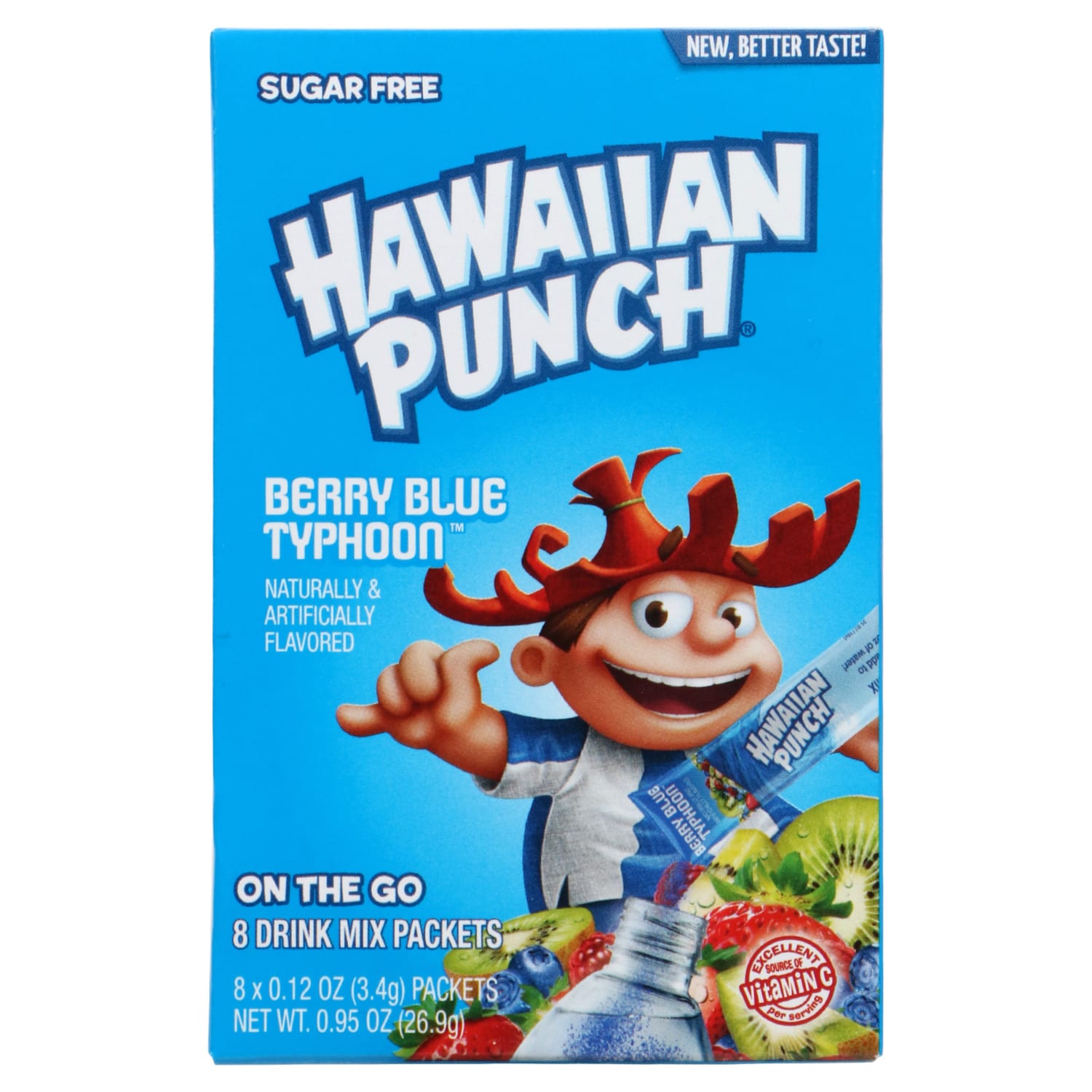 Hawaiian Punch Berry Blue Typhoon Sugar Free Powdermix Drink Mix, 8-ct. Packs