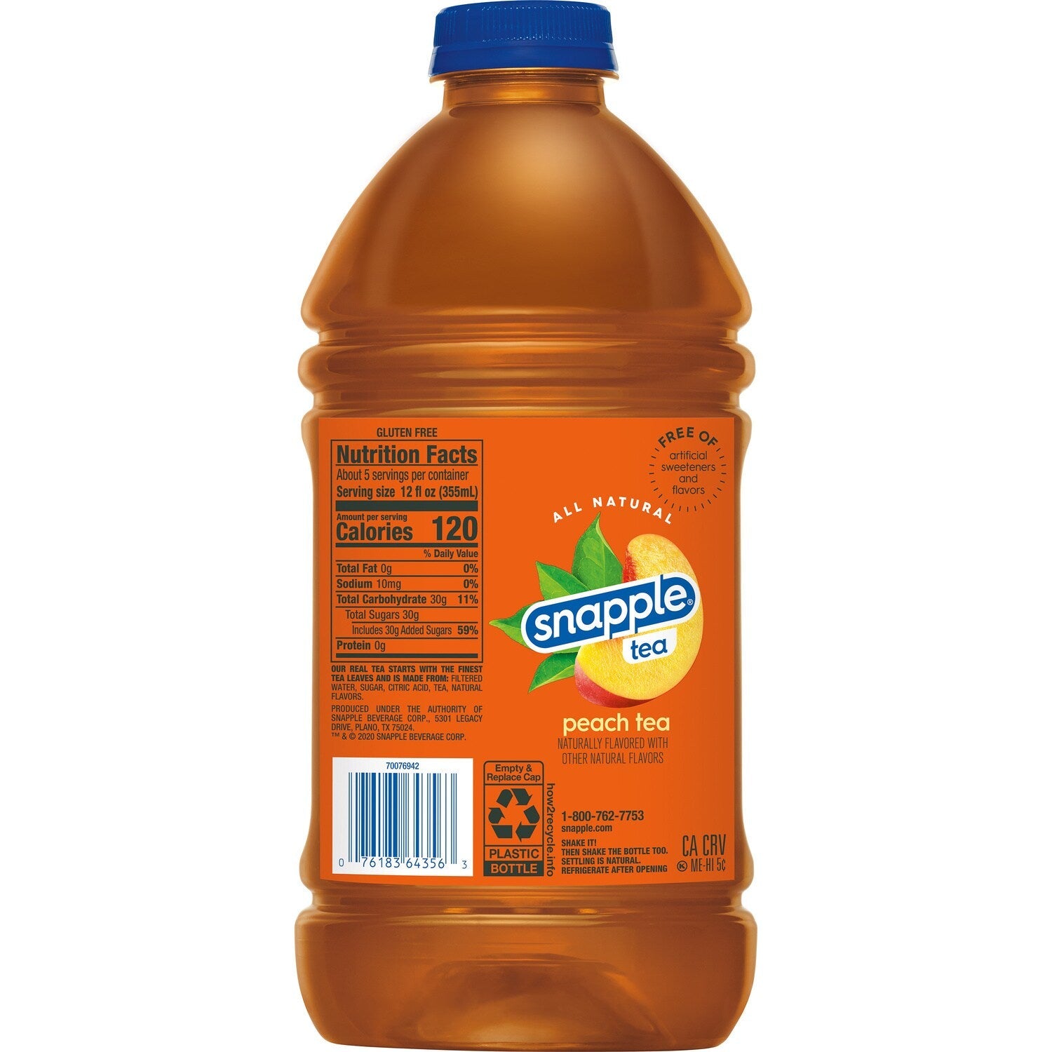 Snapple Peach Tea, 64 fl oz. Bottle