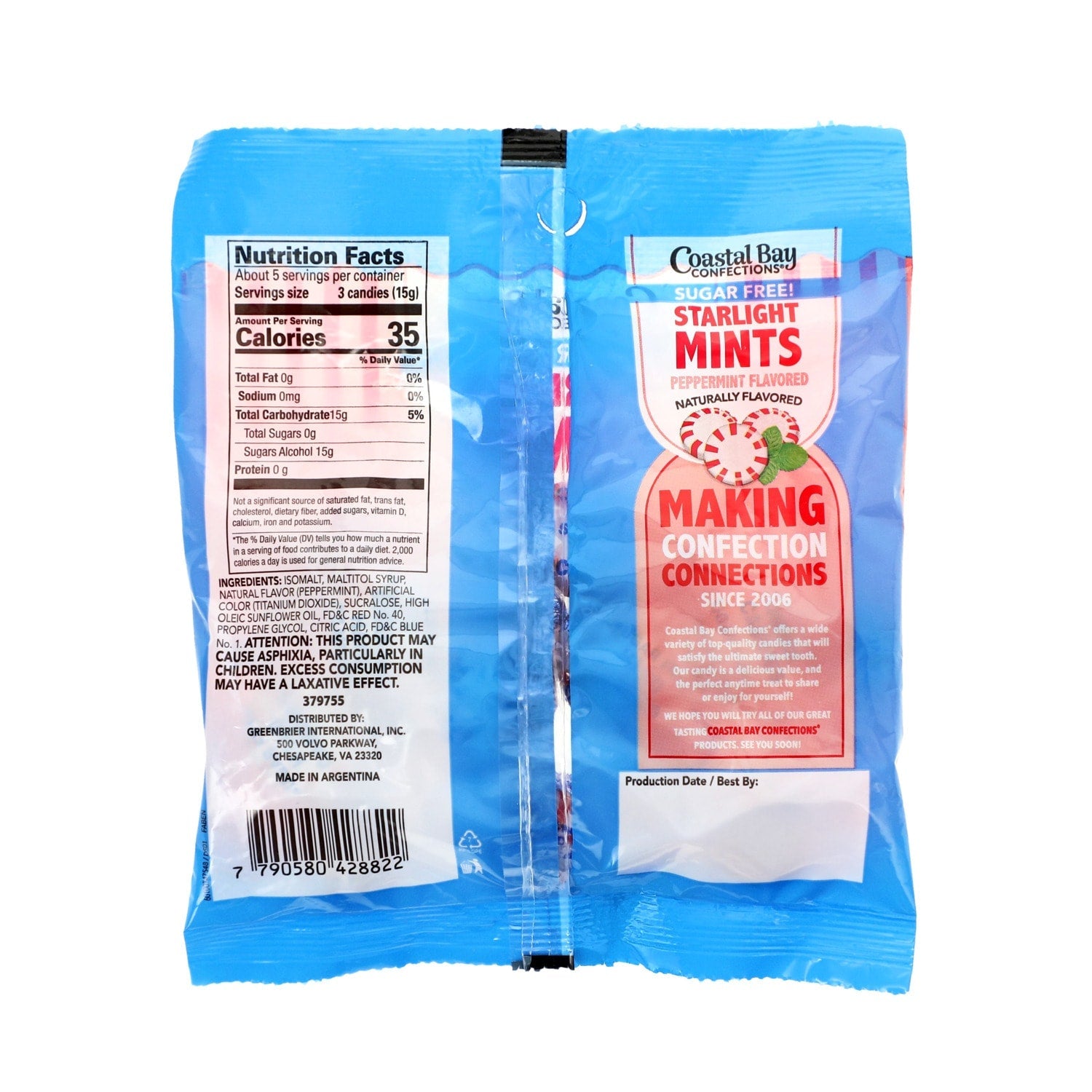 Coastal Bay Confections Sugar Free Peppermint Starlight Mints, 1-ct.