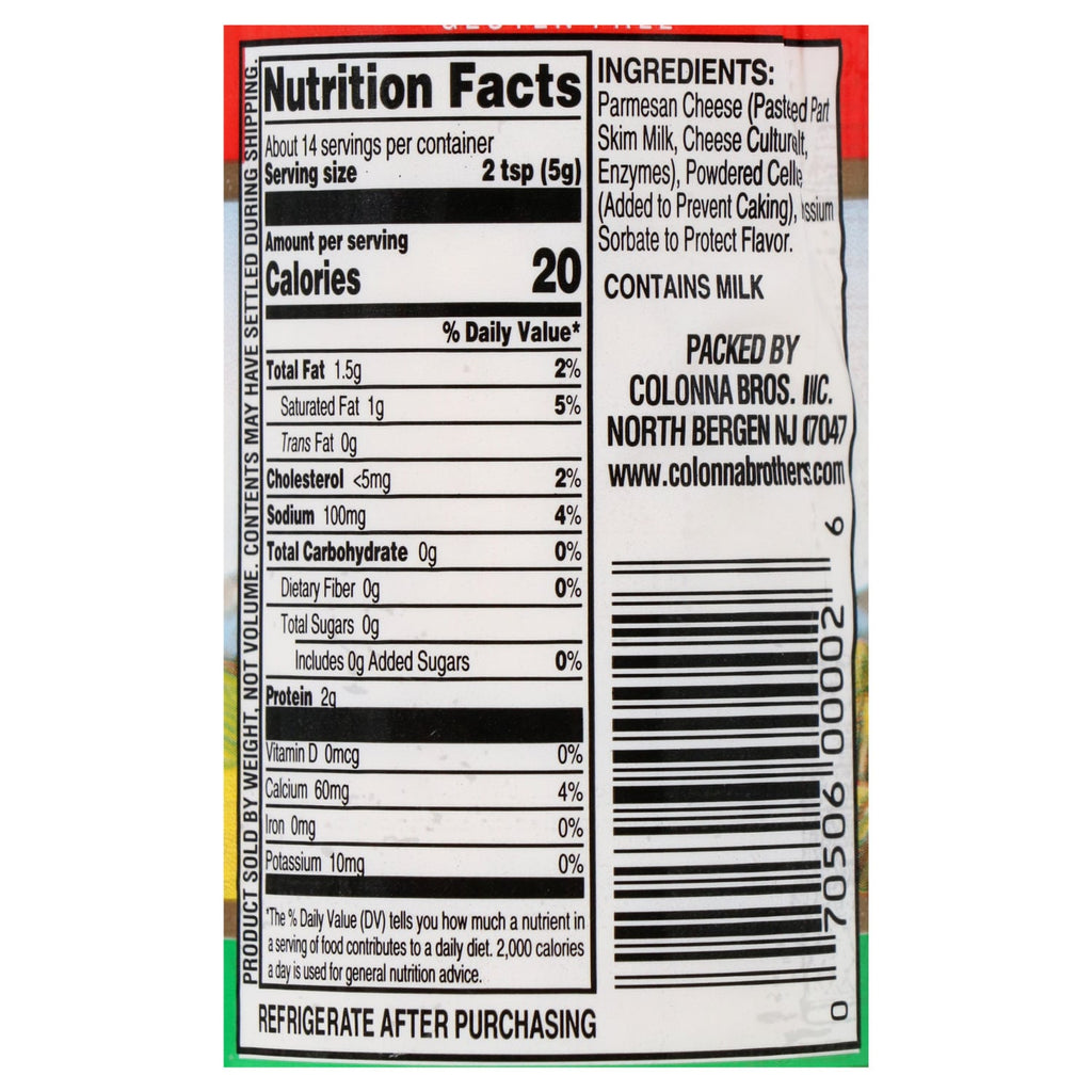 Colonna Grated Parmesan Cheese, 1-ct.