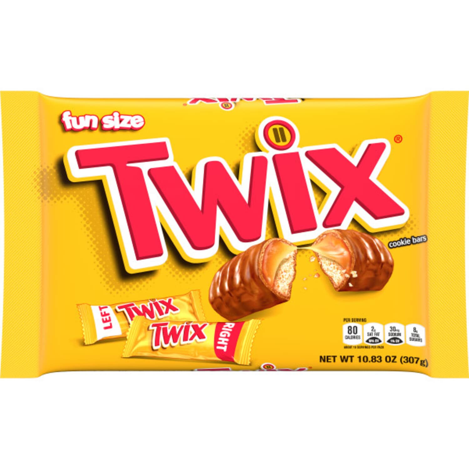TWIX Fun Size Caramel Cookie Chocolate Bars - 10.83 oz Bulk Candy Bag