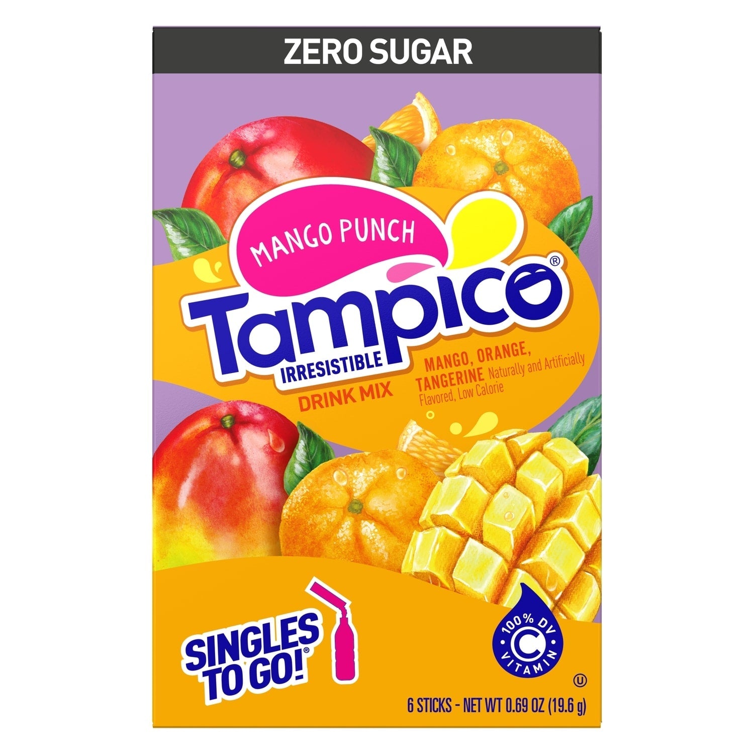 Tampico Mango Punch Drink Sticks, 6-pc Pack.