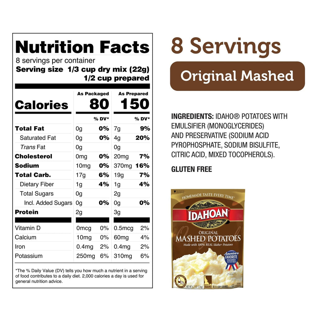 Idahoan Original Mashed Potatoes, 6.2-oz. Pouch