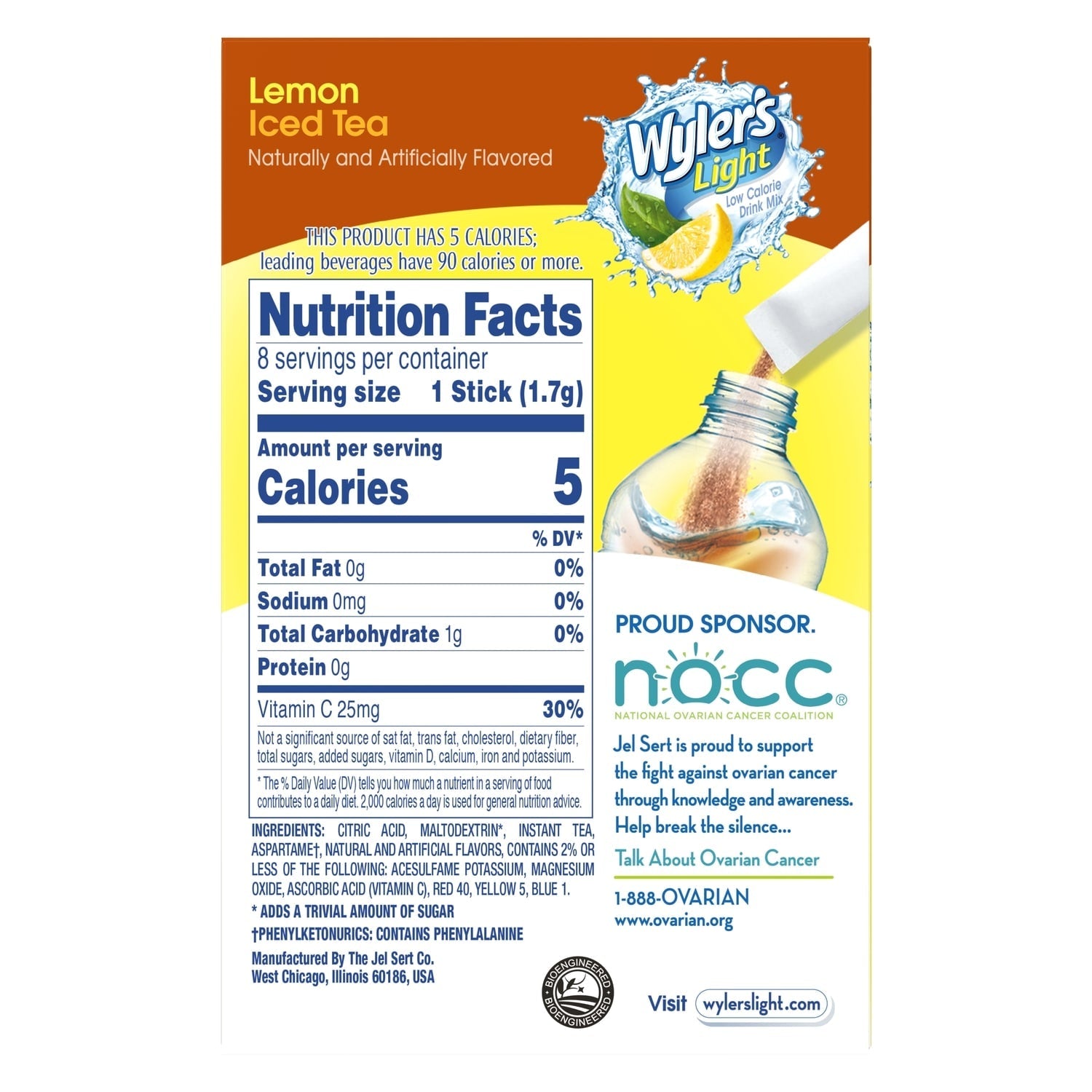 Wyler's Light Sugar Free Lemon Iced Tea, 8-pc Pack.
