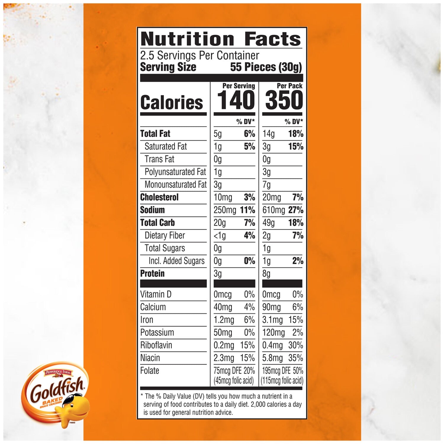 Pepperidge Farm Goldfish Cheddar Snack Crackers, 2.65-oz. Pack