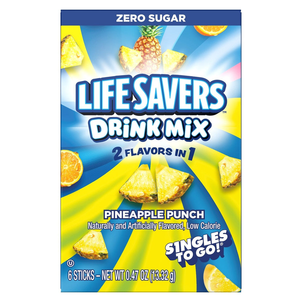 Life Savers Pineapple Punch Drink Sticks, 6-pc Pack.