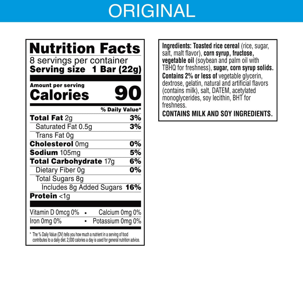 Kellogg's Rice Krispies Treats Crispy Marshmallow Squares, 8-pc Pack.