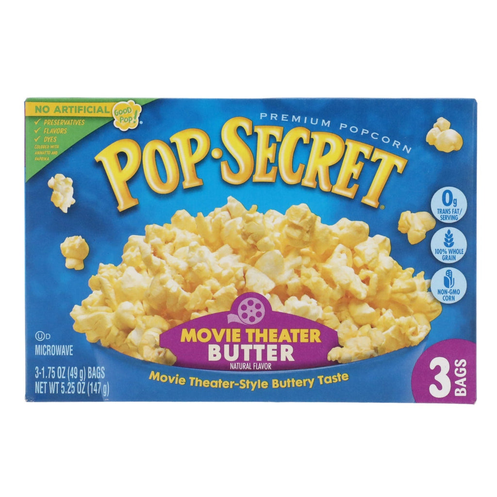 Pop Secret Popcorn, Movie Theater Butter Microwave Popcorn, 1.75-oz. Snack Bags, 3 ct.