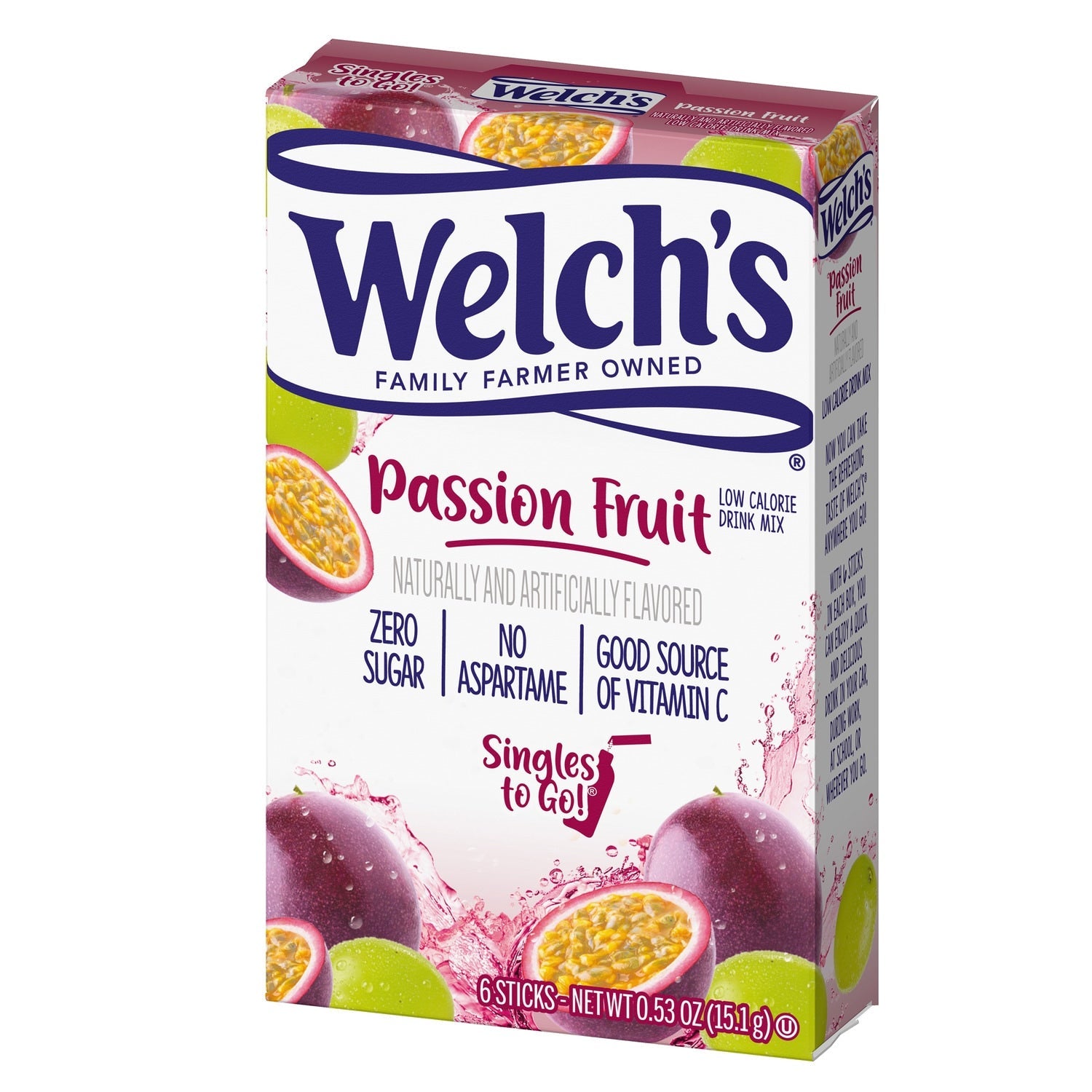 Welch's Passion Fruit Singles To-Go Low-Calorie Drink Mix, 6 ct.