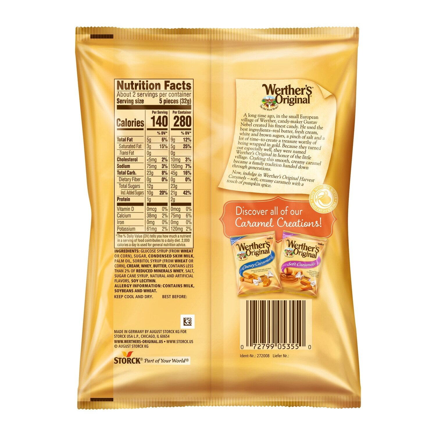 Wertherâs Original Pumpkin Spice Soft Caramel candies, 1-ct.