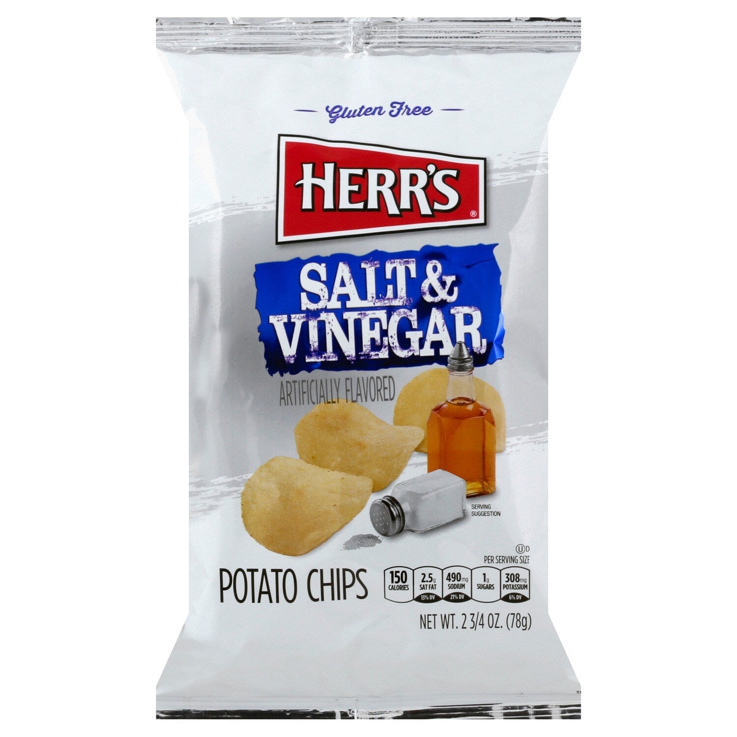 Herr's Salt And Vinegar Flavored Potato Chips, 1-ct.