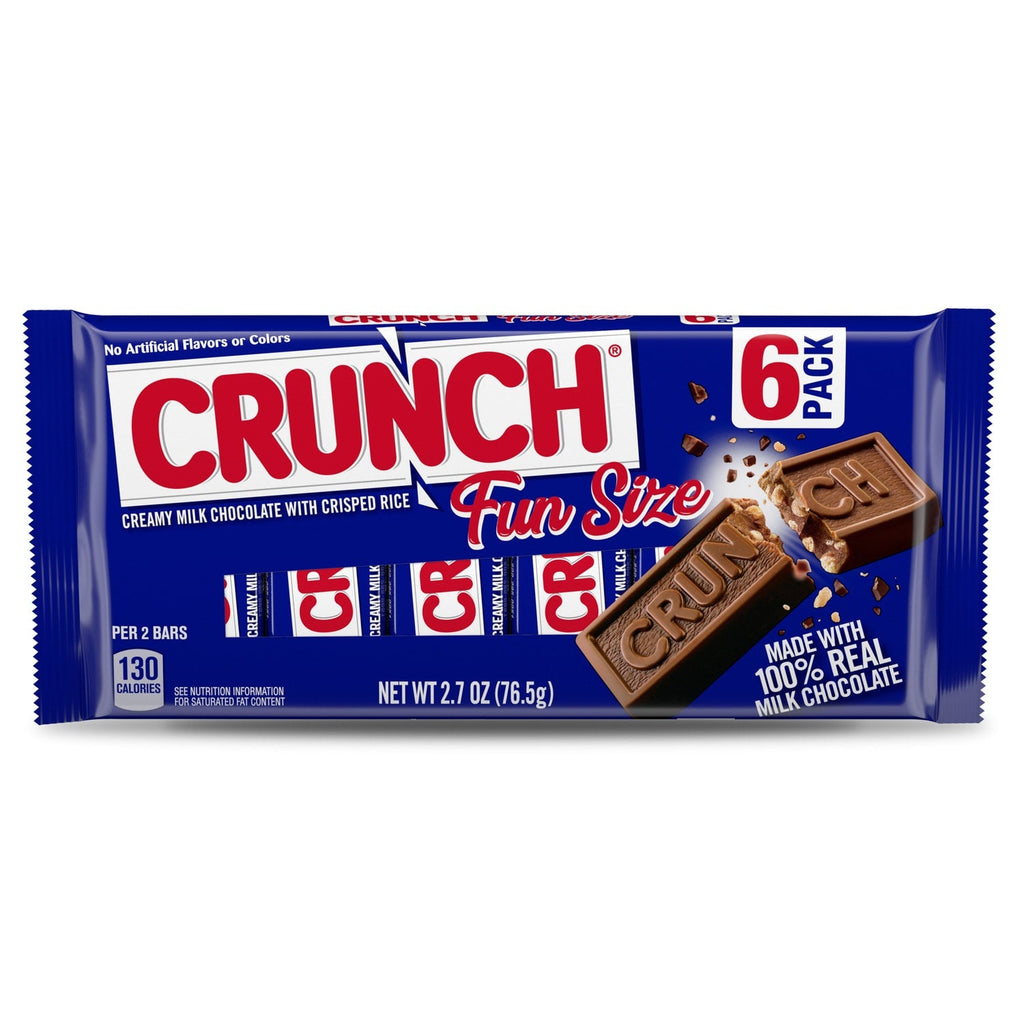 Crunch Fun-Size Creamy Milk Chocolate With Crisped Rice, 6-pc Pack.
