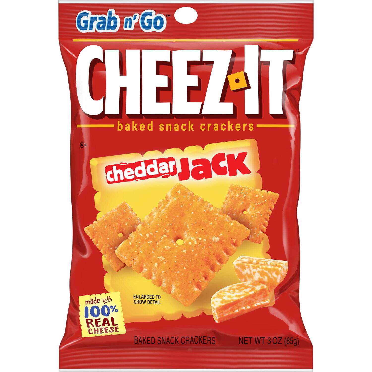 Kellogg's Cheez-It Cheddar Jack Grab n' Go Crackers, 3-oz. Bag