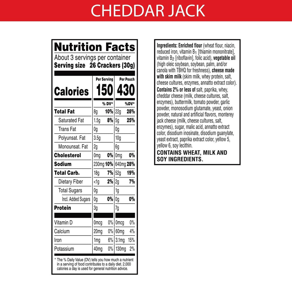 Kellogg's Cheez-It Cheddar Jack Grab n' Go Crackers, 3-oz. Bag