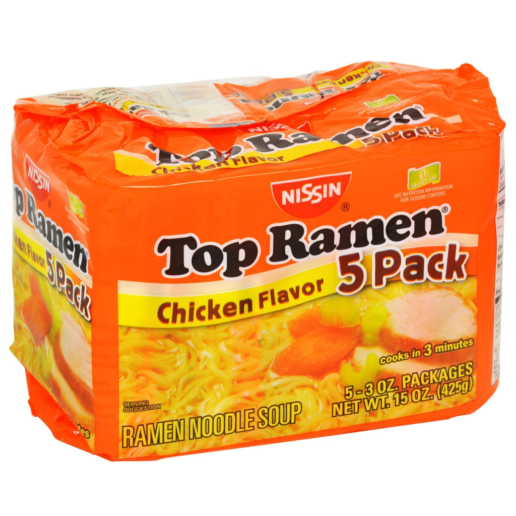 Nissin Top Ramen Chicken-Flavored Noodle Soup, 5-ct. Packs