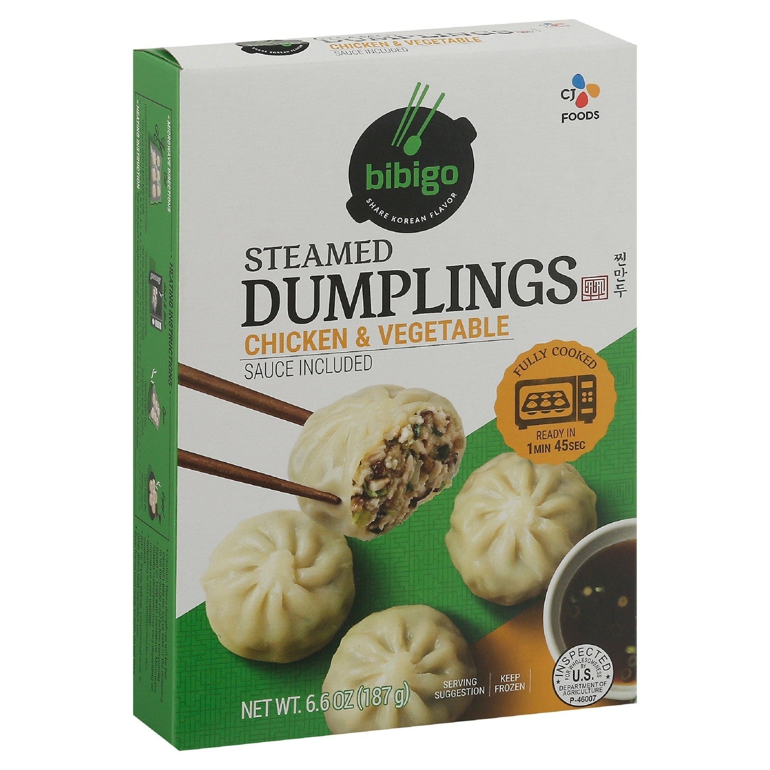 Bibigo Steamed Chicken &amp; Vegetable Dumplings 6.6 oz