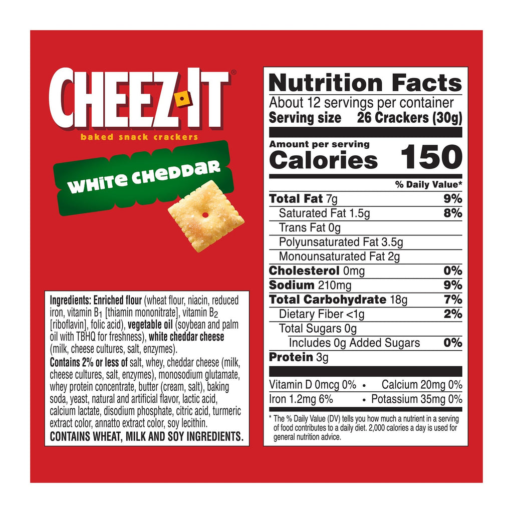 Cheez-It Cheese Crackers, White Cheddar, 12.4 oz.