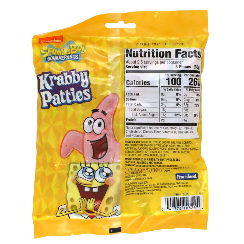 Krabby Patties Nickelodeon SpongeBob Squarepants Gummy 8 ct.