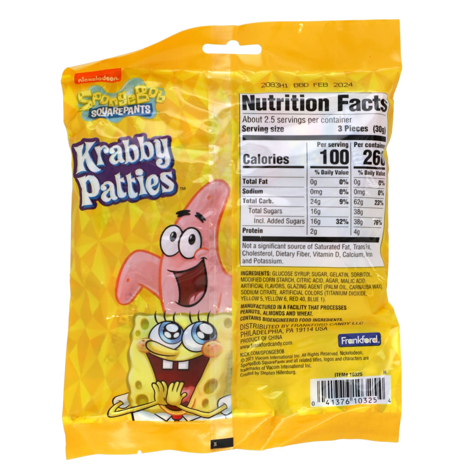 Krabby Patties Nickelodeon SpongeBob Squarepants Gummy 8 ct.