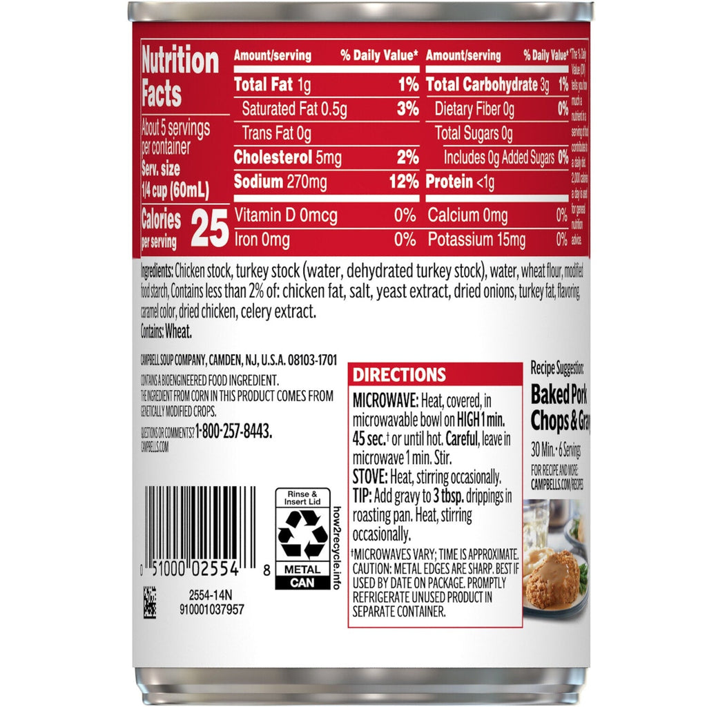 Campbellâs Turkey Gravy, 11.8-oz. Cans