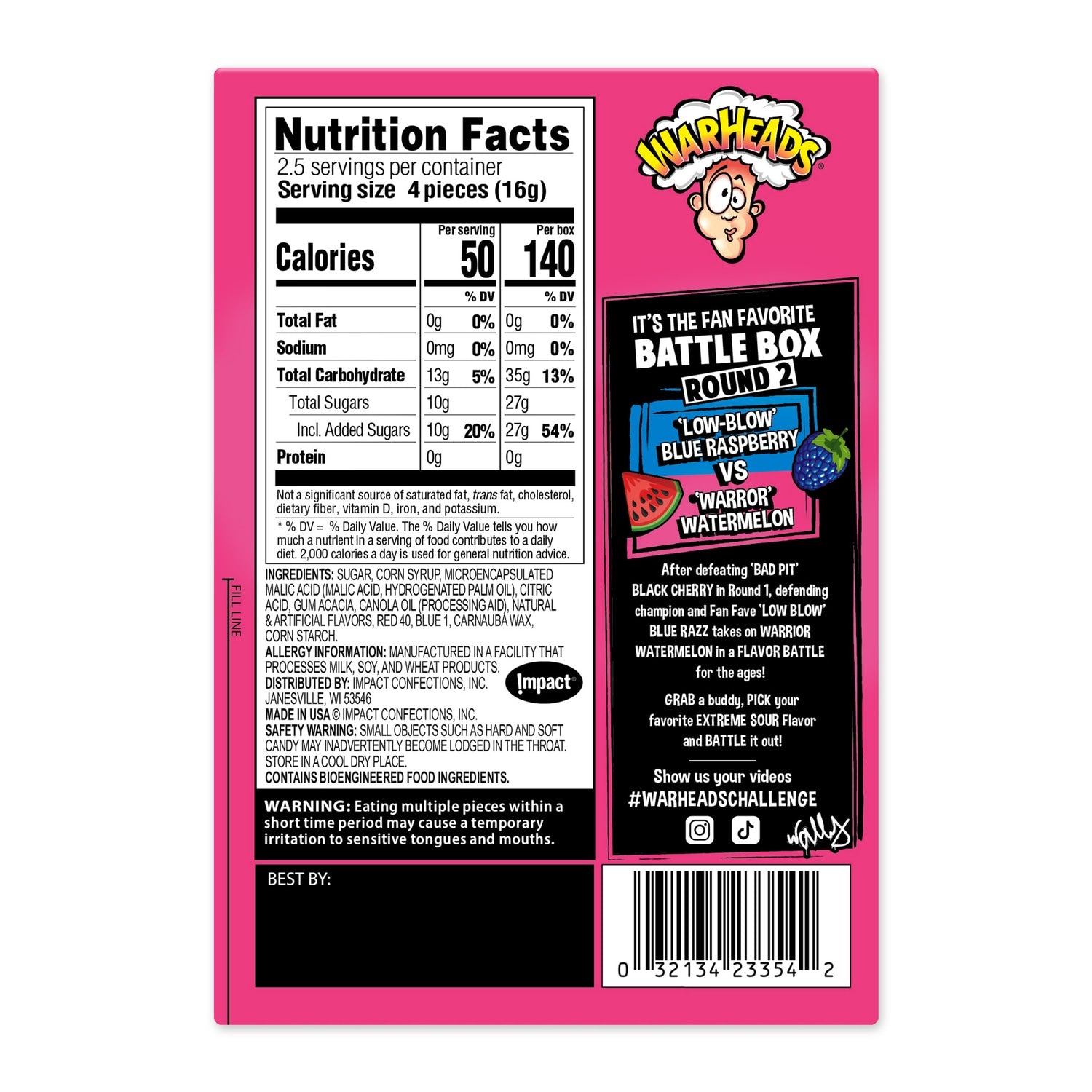 Warheads Hard Candy Extreme Sour Battle Candy, 1.5-oz. Boxes