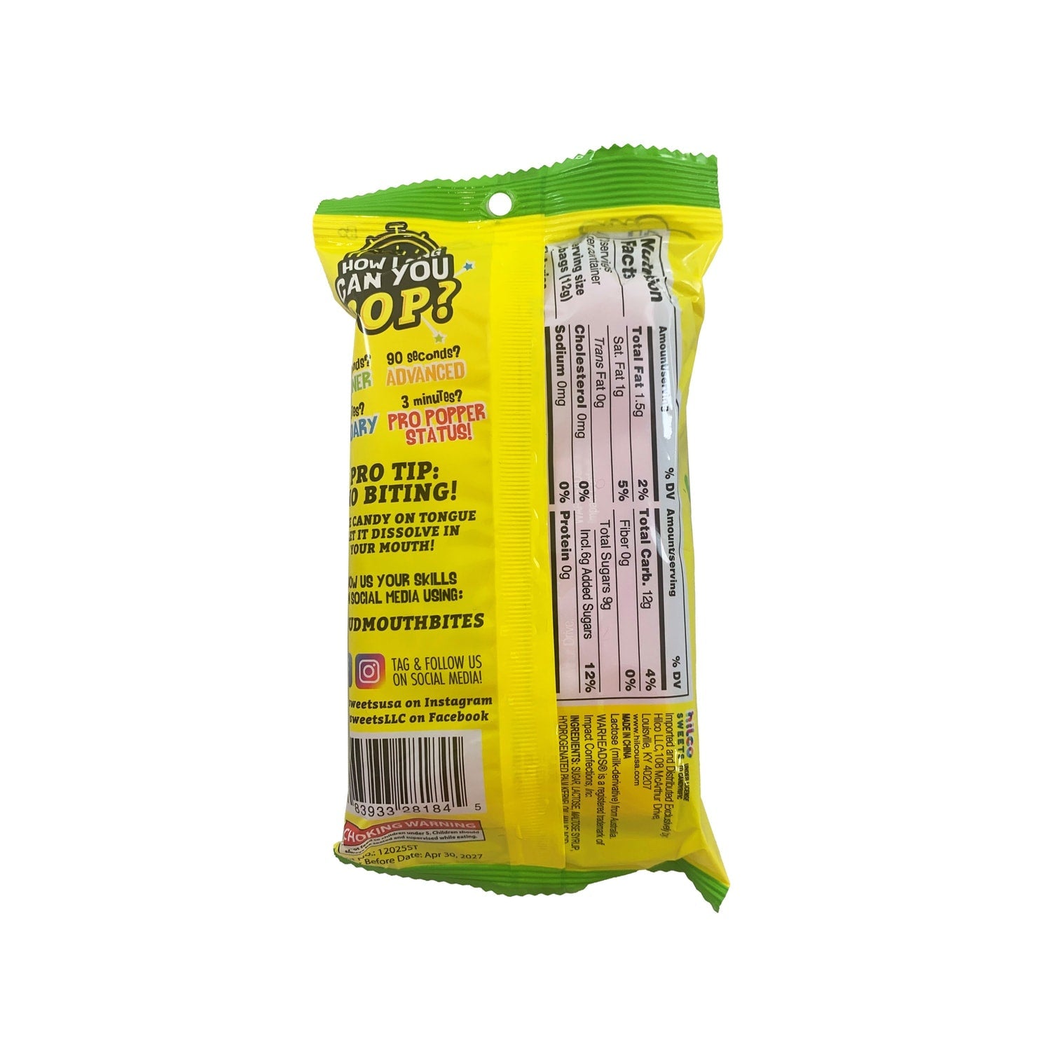 Warheads Loud Mouth Bites, 4-pc Pack.