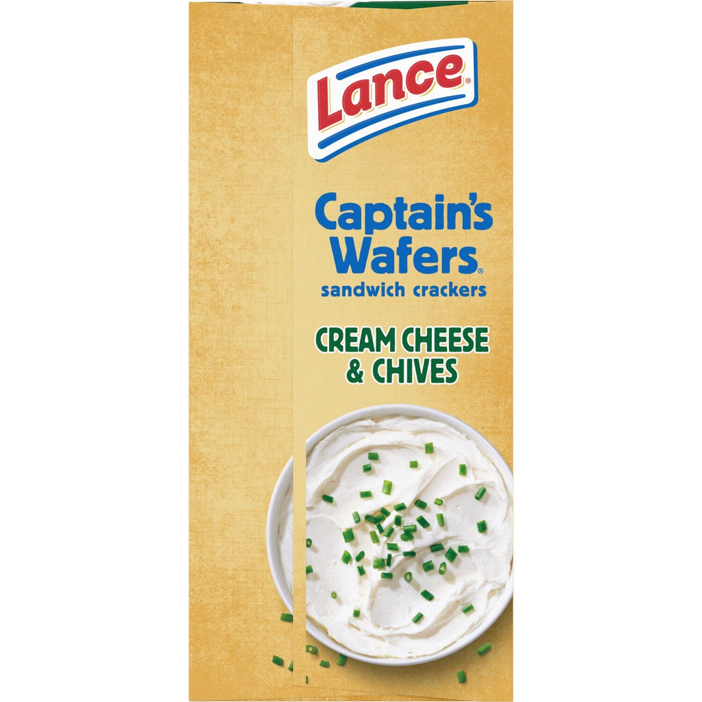 Lance Sandwich Crackers, Captain's Wafers Cream Cheese and Chives, 6 Packs, 4 Sandwiches Each