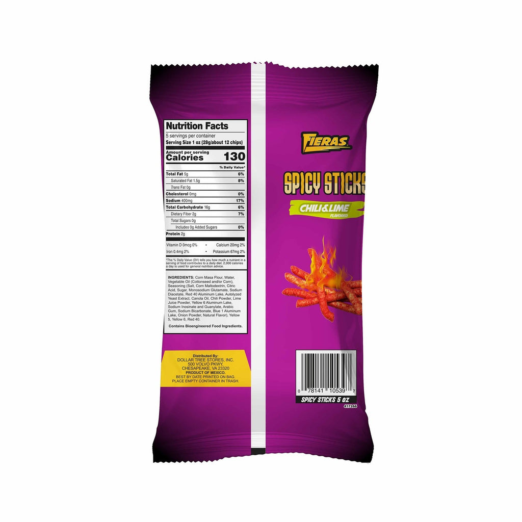 Fieras Chili &amp; Lime Spicy Sticks, 5-oz. Bag