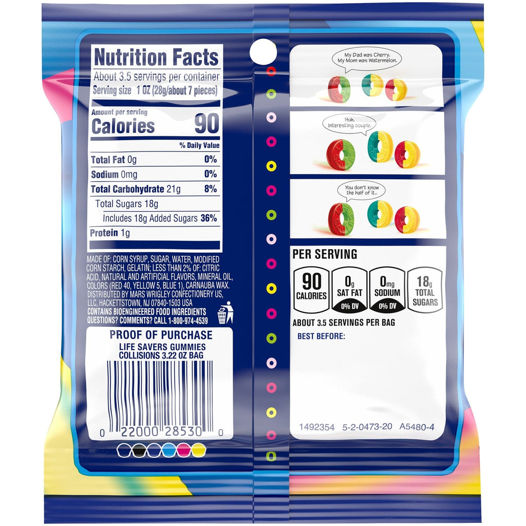 LIFE SAVERS Collisions Gummy Candy, 3.22 oz Bag