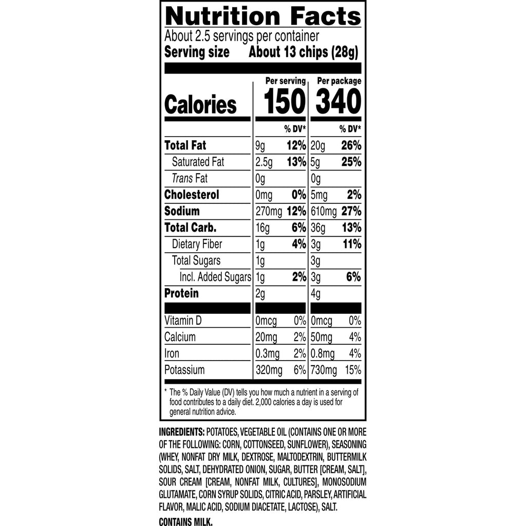 Herr's Sour Cream And Onion Flavored Potato Chips, 1-ct.