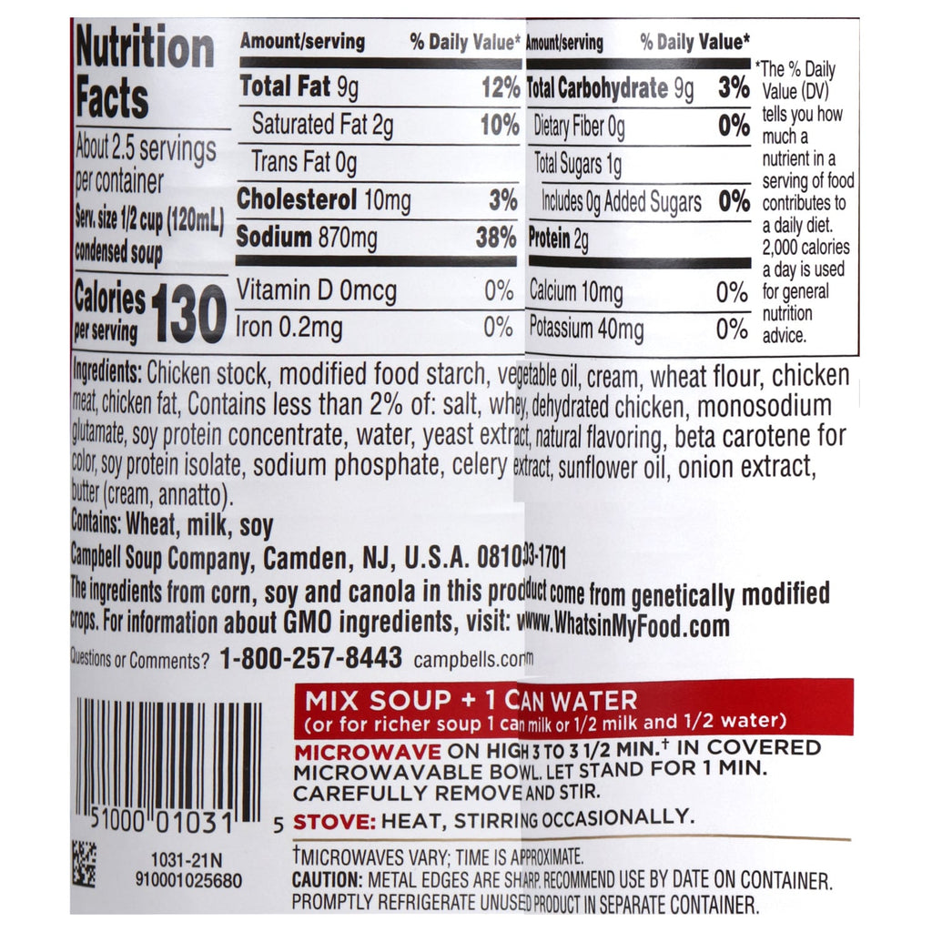 Campbell's Condensed Cream of Chicken Soup, 10.5-oz. Cans