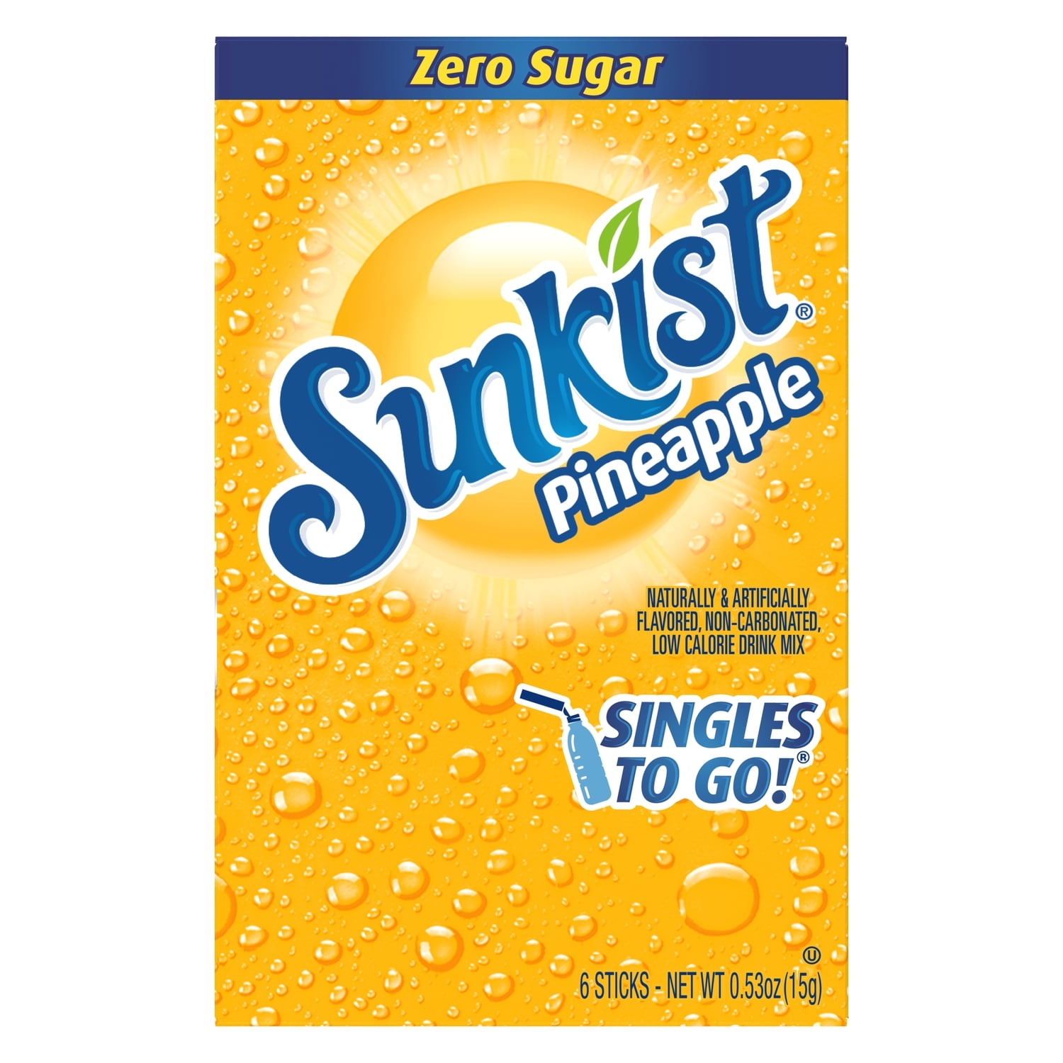 Sunkist Pineapple Singles-To-Go Drink Mix Packets, 6-ct. Box
