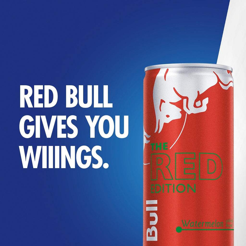 Red Bull Red Edition Energy Drink, Watermelon, 80mg Caffeine, 8.4 fl oz Can