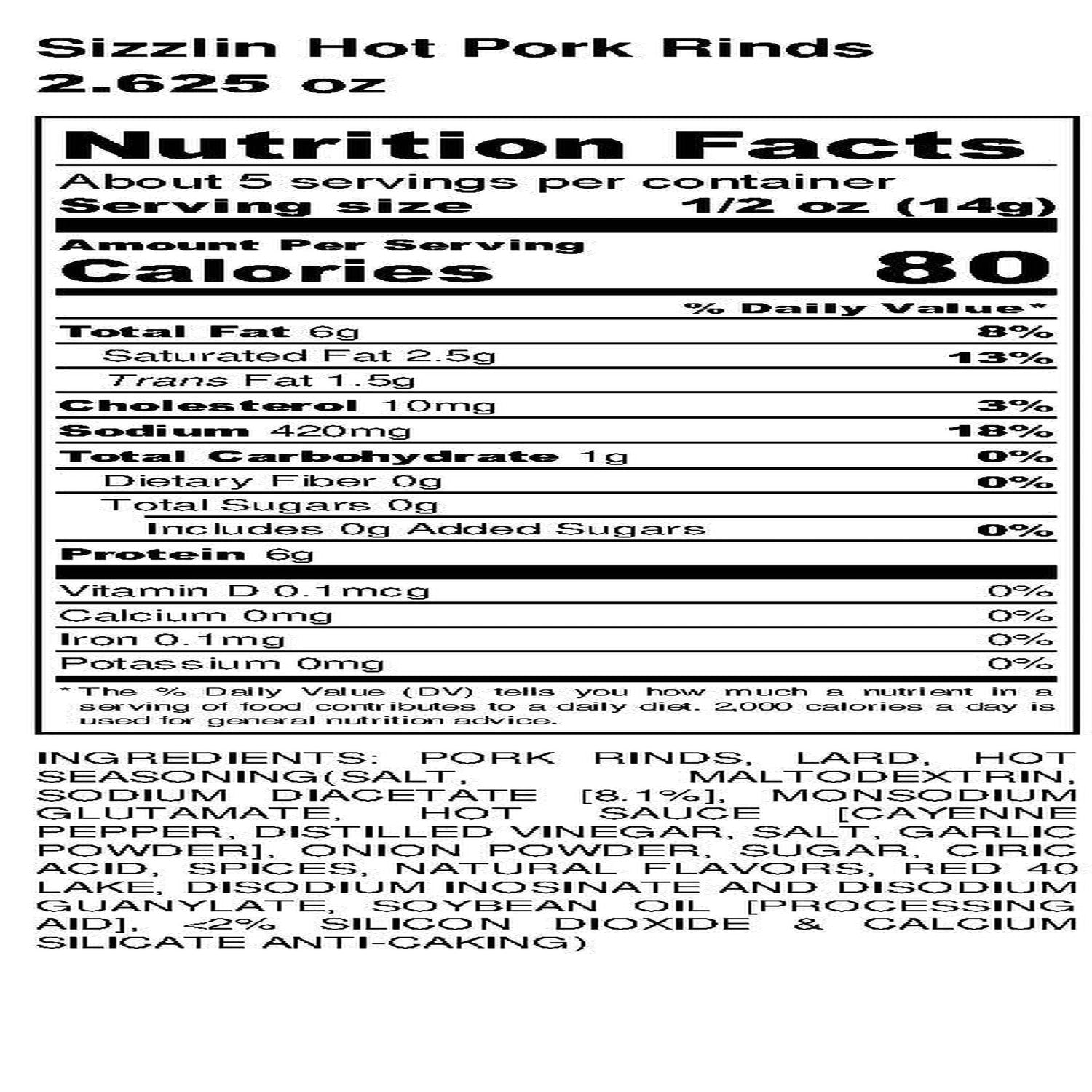 Brim's Hot Fried Pork Rinds, 2.6-oz. Bags