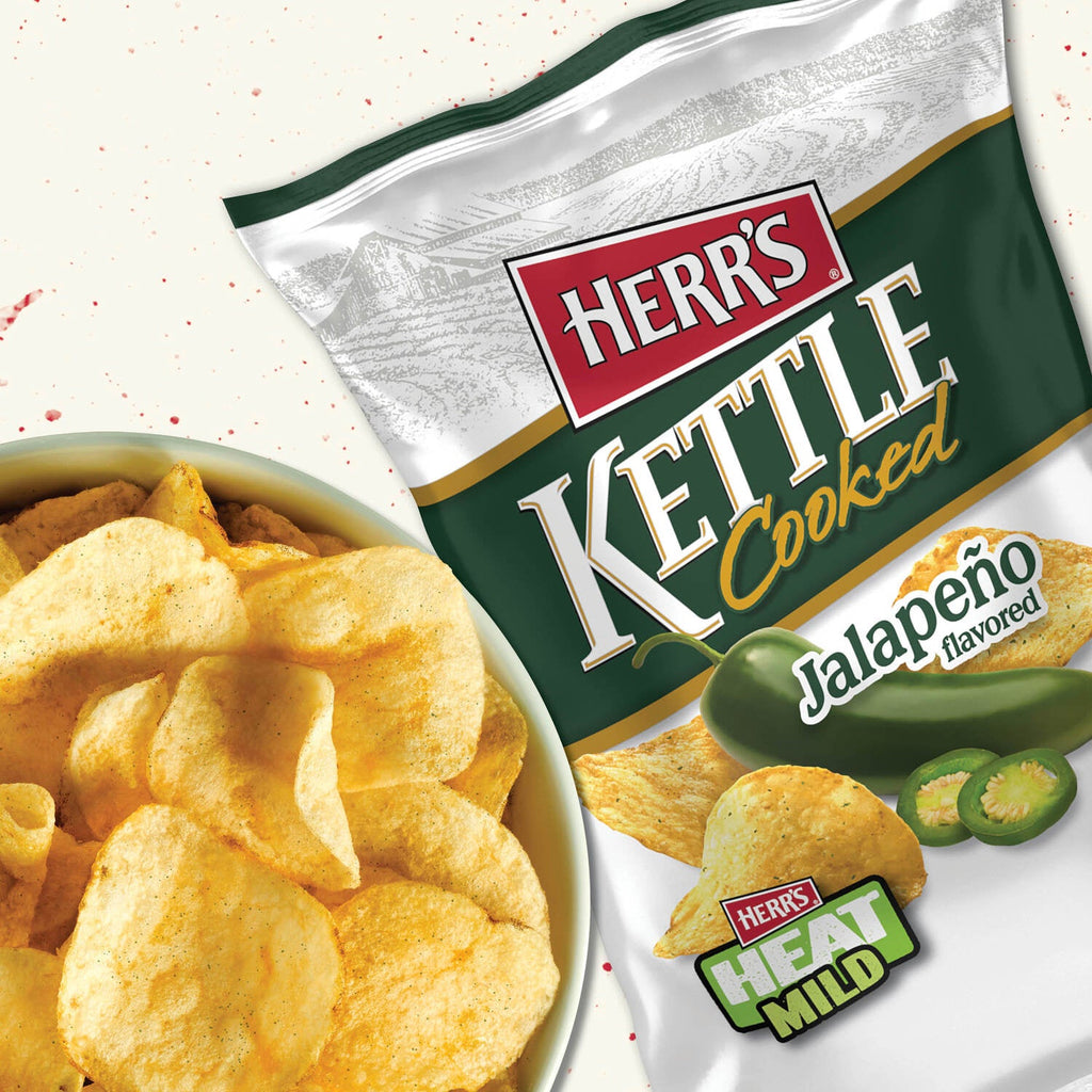 Herr's Kettle Cooked Jalapeno Flavored Potato Chips, 1-ct.