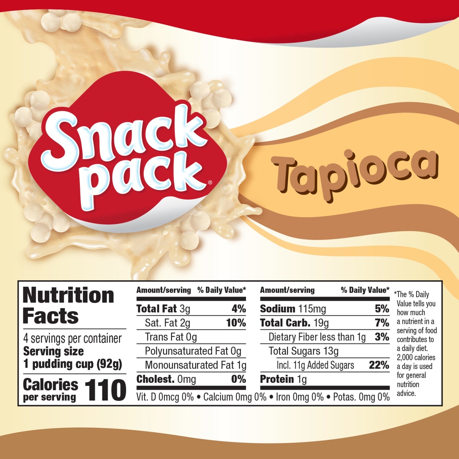 Conagra Brands Snack Pack Tapioca Pudding, 4-pc Pack.