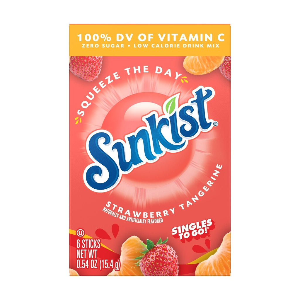 Sunkist Strawberry Tangerine-flavored Drink Sticks, 6-pc Pack.