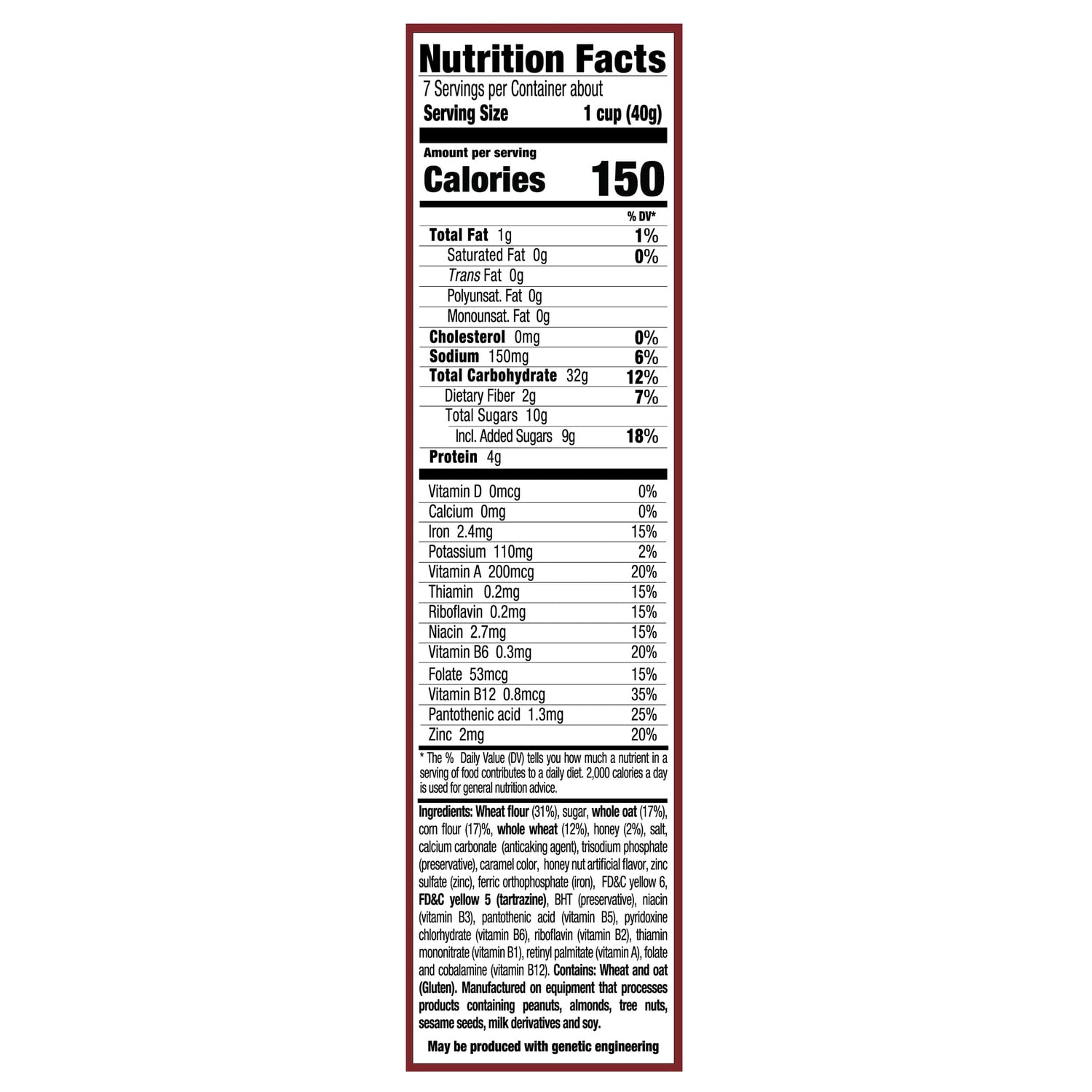 GF Brands Honey Nuts Toasted Oats, 1-ct.