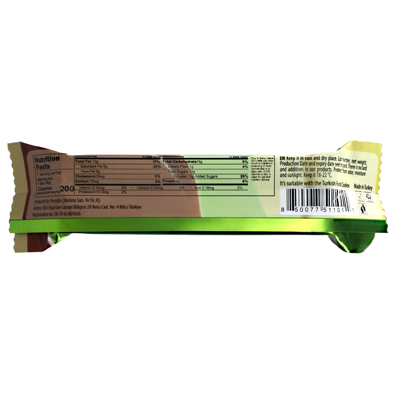 Beyoglu Dubaco Dubai Milk Chocolate Bar, 1-ct.