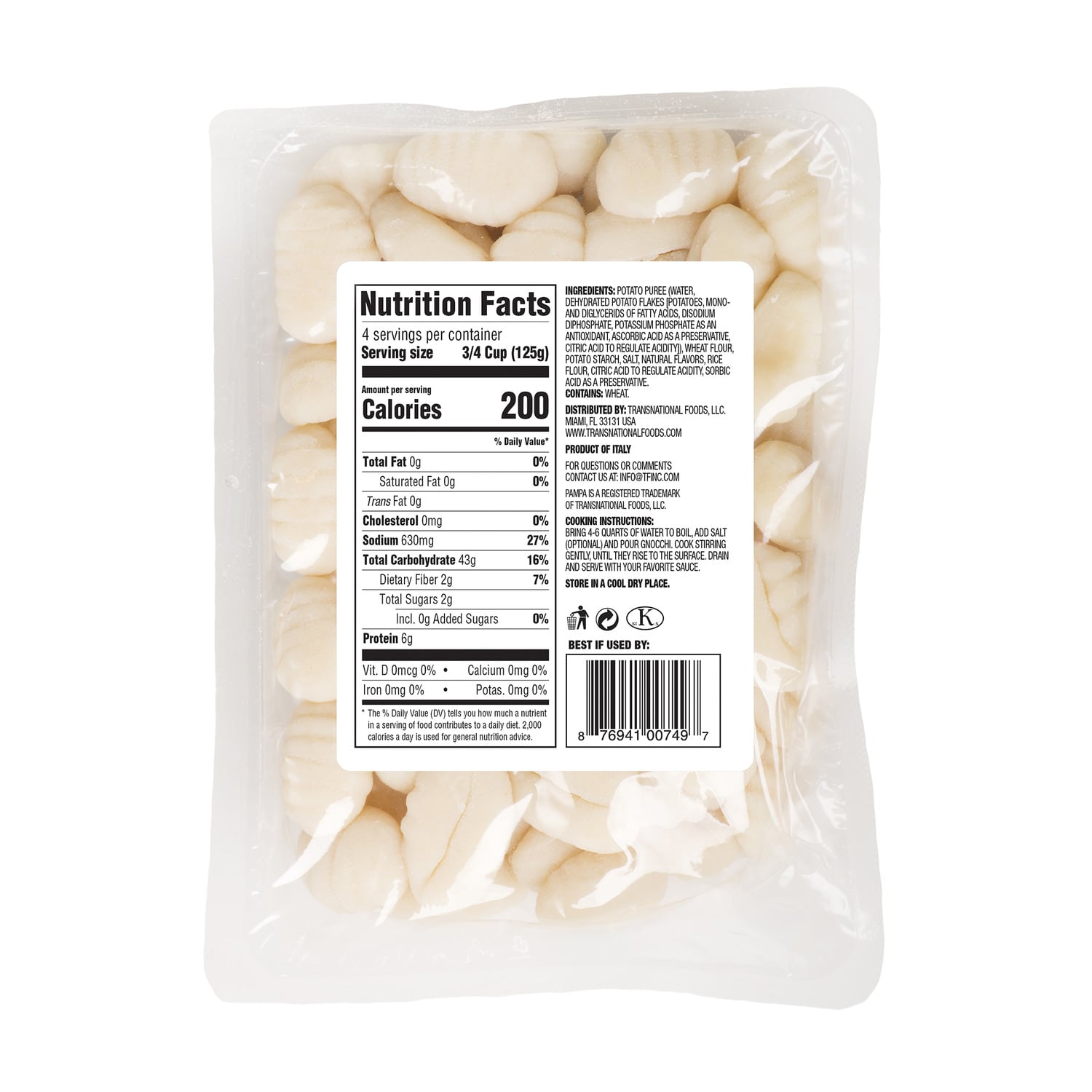 Caputo Potato Gnocchi, 17.6 oz. Packs
