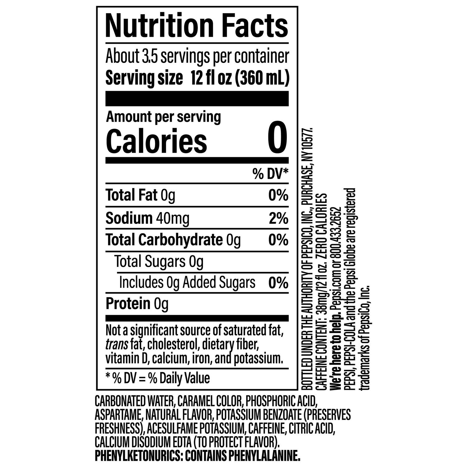 Pepsi Zero Sugar Soda, 1-ct.