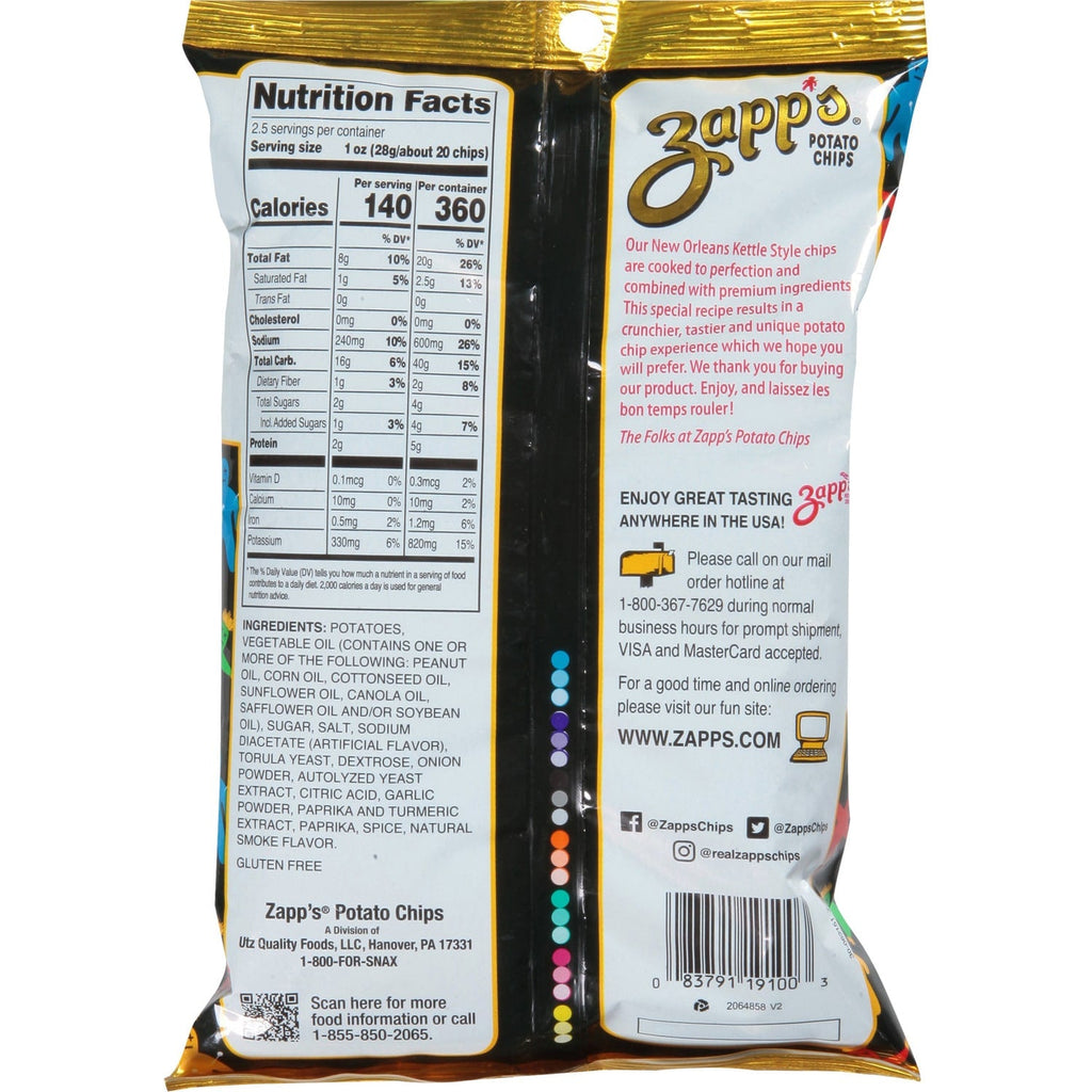 Zapp's New Orleans Kettle Style Voodoo Potato Chips, 2.5-oz. Bags