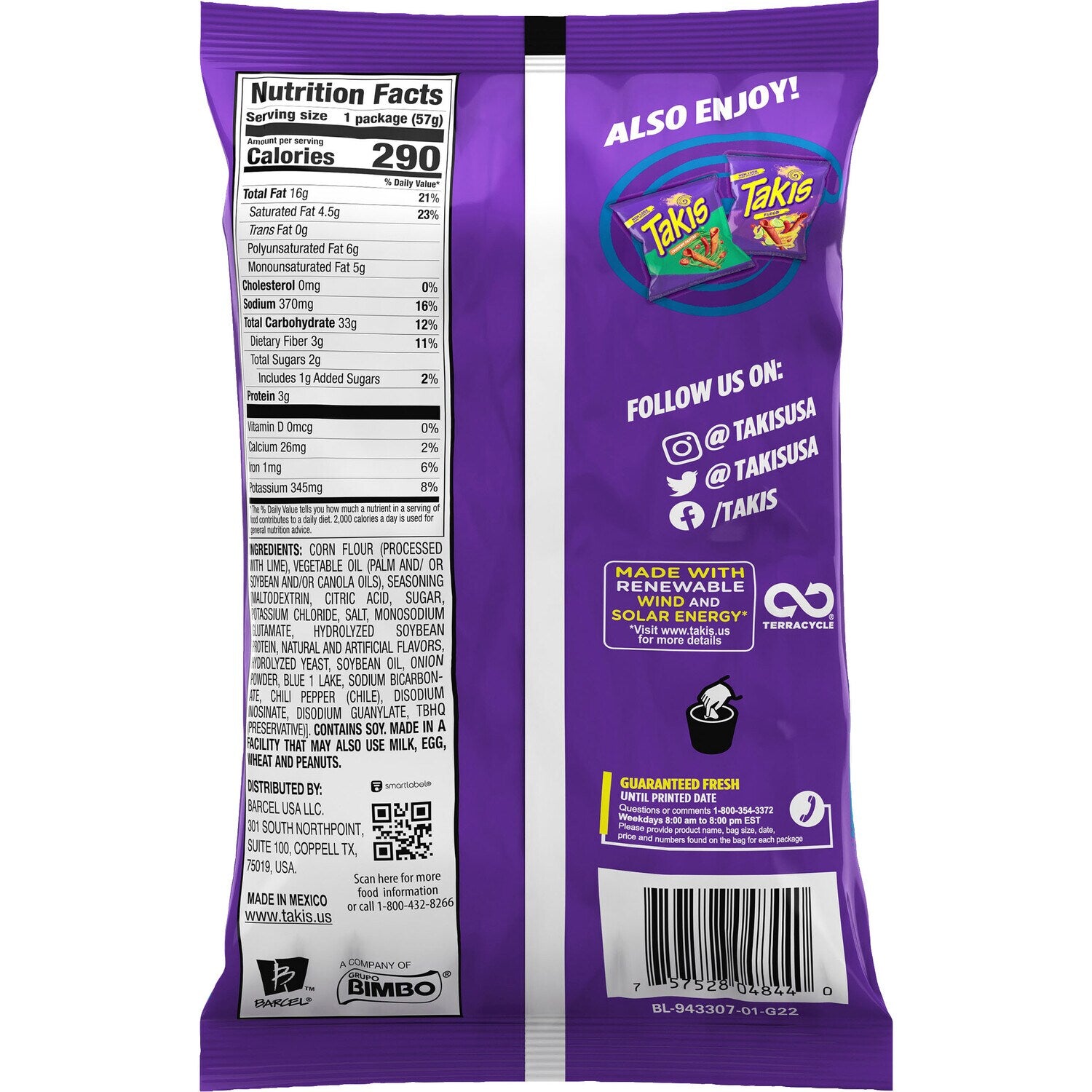 Barcel Takis Blue Heat Tortilla Chips, 2 oz.