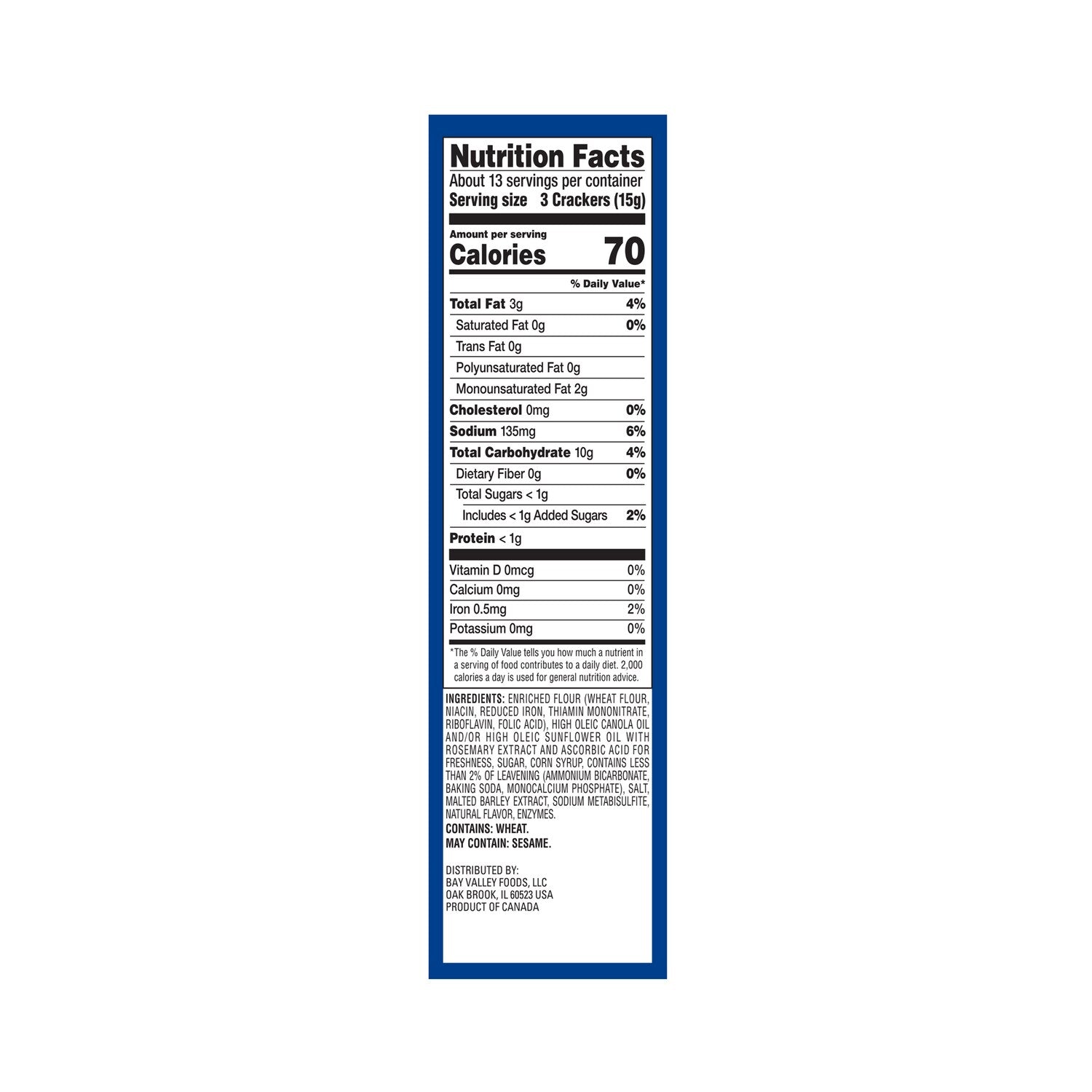 Monet Original Entertainment Crackers, 7 oz. Pack
