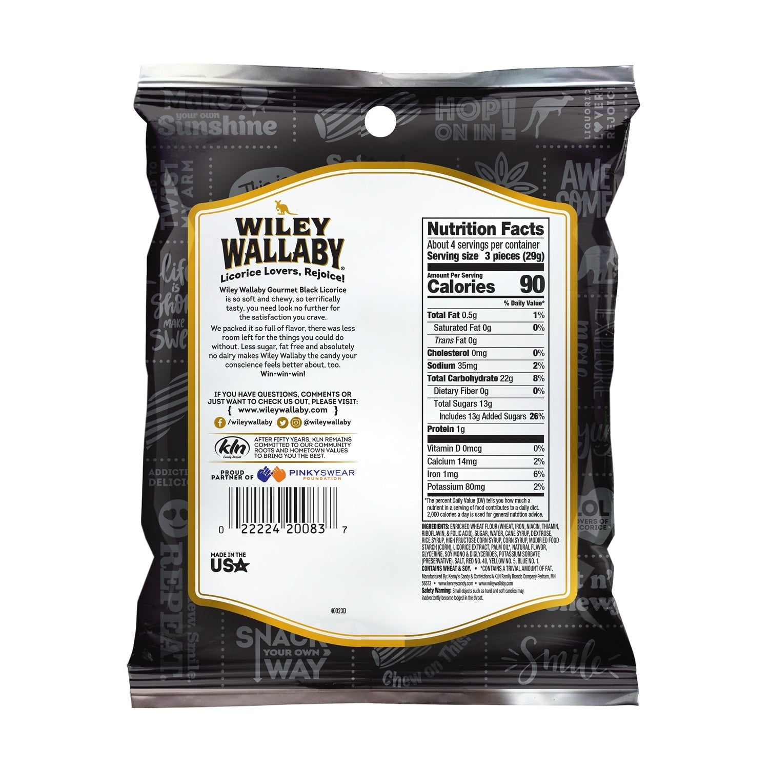 Wiley Wallaby Gourmet Black Liquorice, 4-oz. Bags