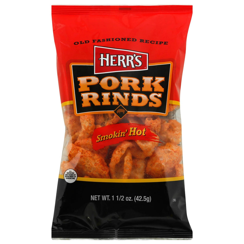 Herrâs Smokinâ Hot Pork Rinds, 1.5 oz. Bag