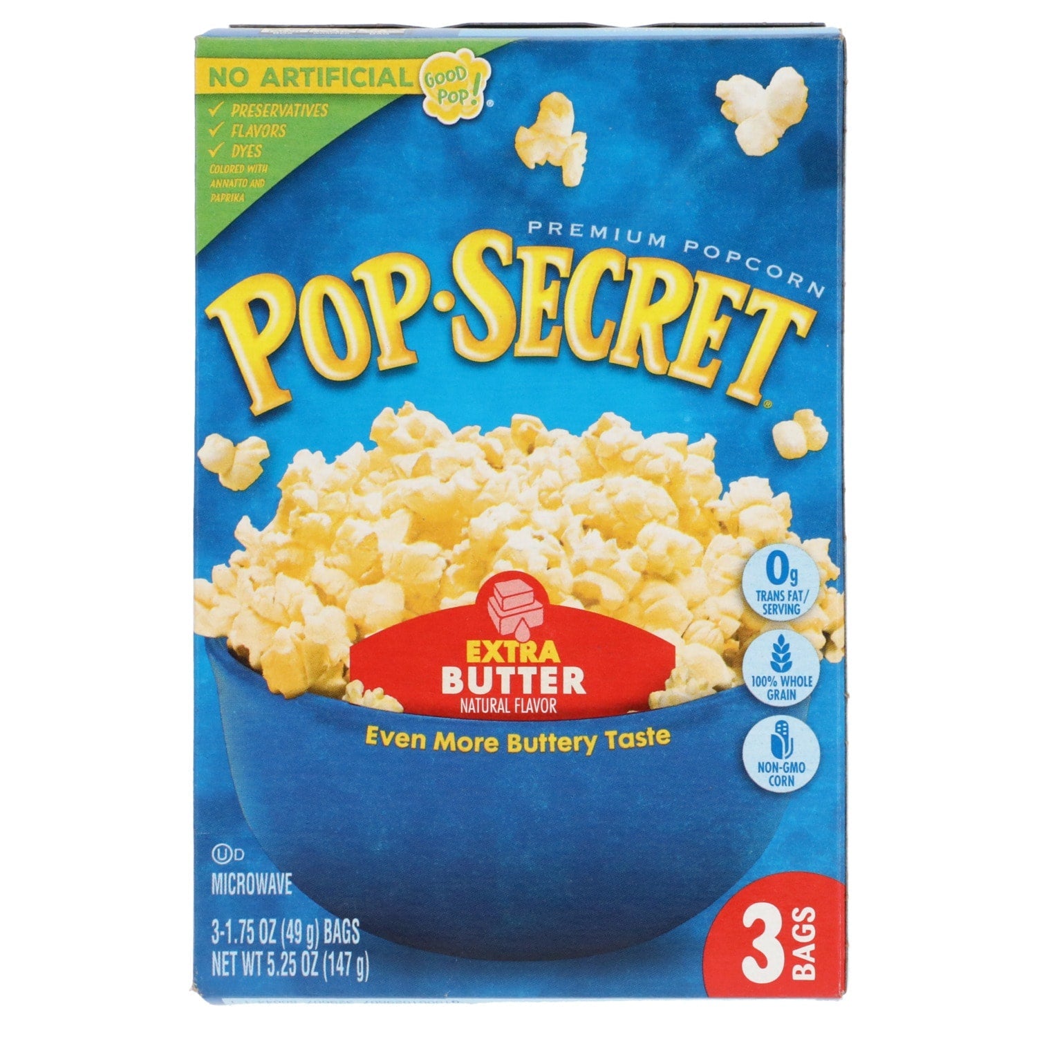 Pop Secret Popcorn - Extra Butter Microwave Popcorn, 1.75-oz. Snack Bags, 3 ct.