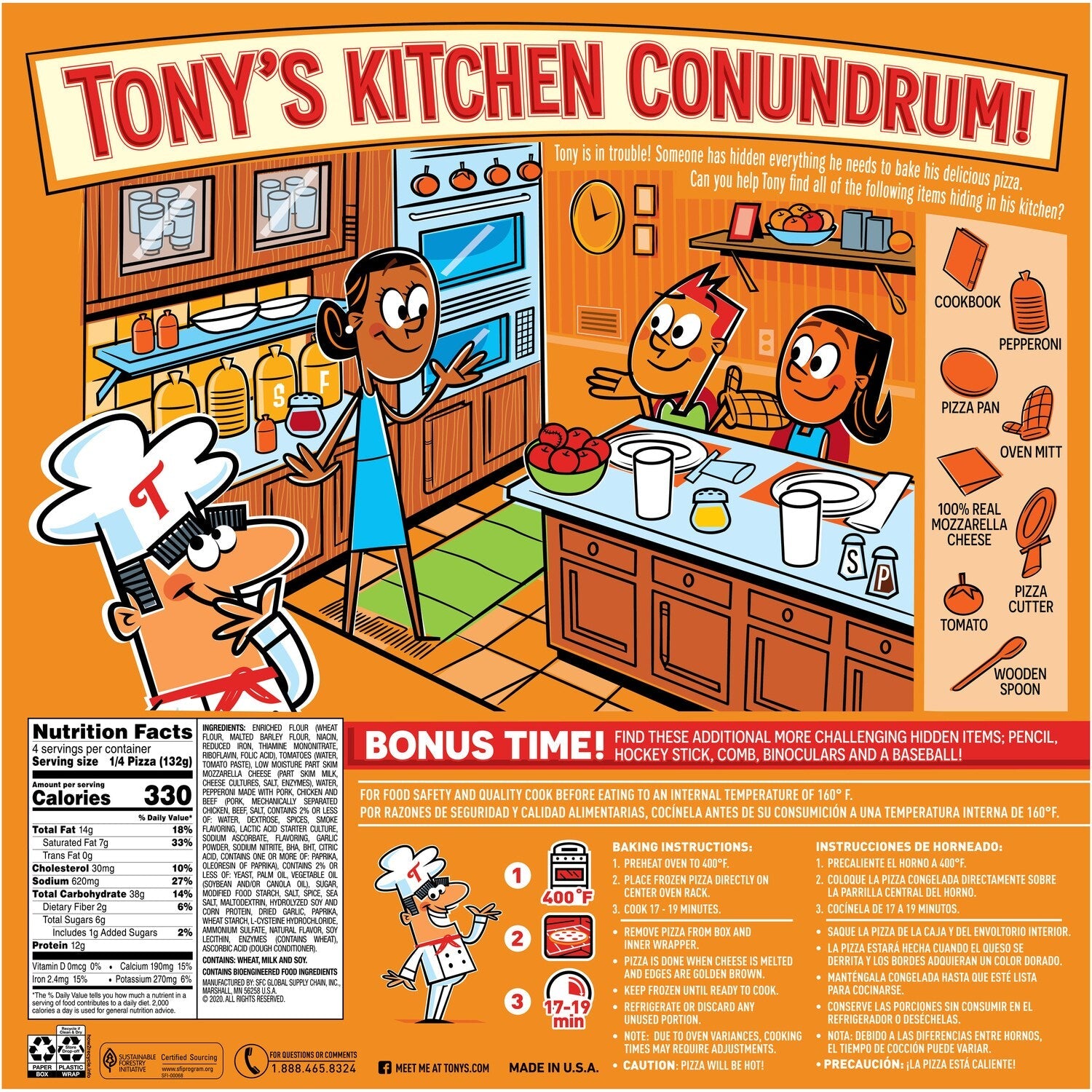 Tony's Pizzeria Style Crust Frozen Pizza - Pepperoni, 1 ct.