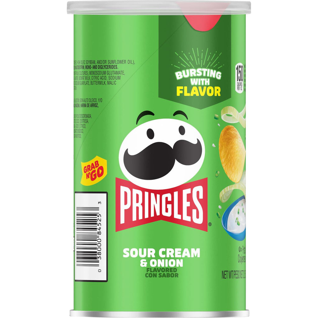 Kellogg's Pringles Grab &amp; Go Sour Cream &amp; Onion Chips, 2.5-oz. Canisters